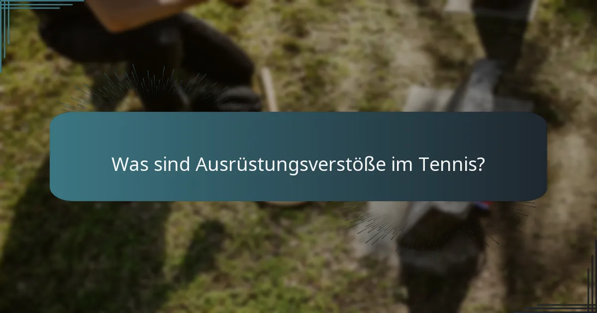Was sind Ausrüstungsverstöße im Tennis?