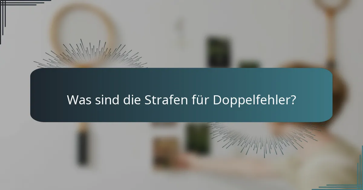 Was sind die Strafen für Doppelfehler?