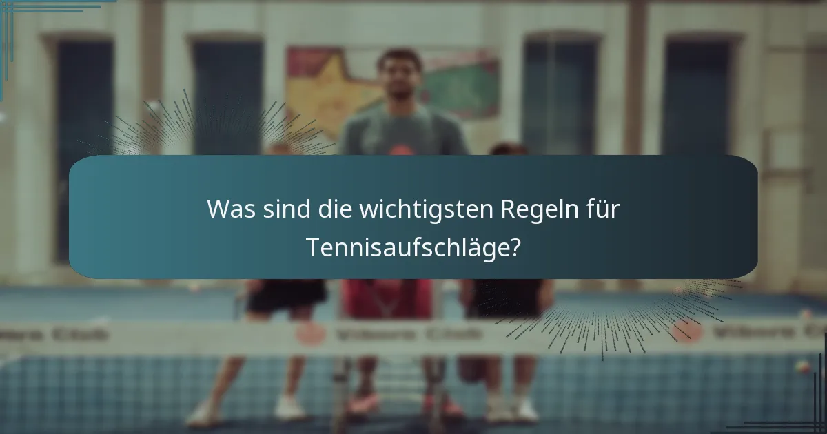 Was sind die wichtigsten Regeln für Tennisaufschläge?