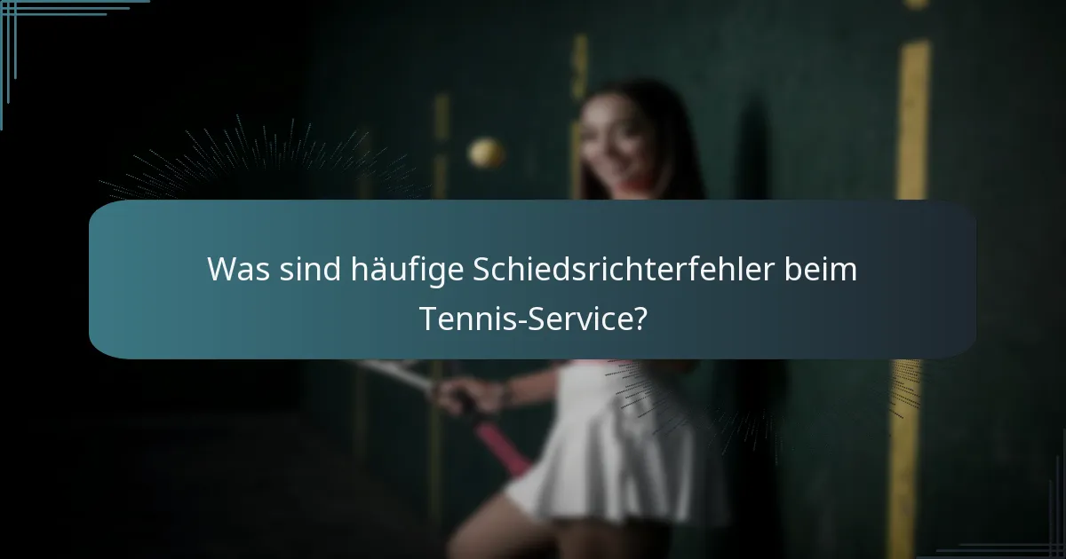 Was sind häufige Schiedsrichterfehler beim Tennis-Service?