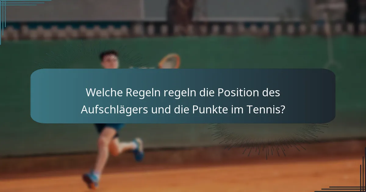 Welche Regeln regeln die Position des Aufschlägers und die Punkte im Tennis?