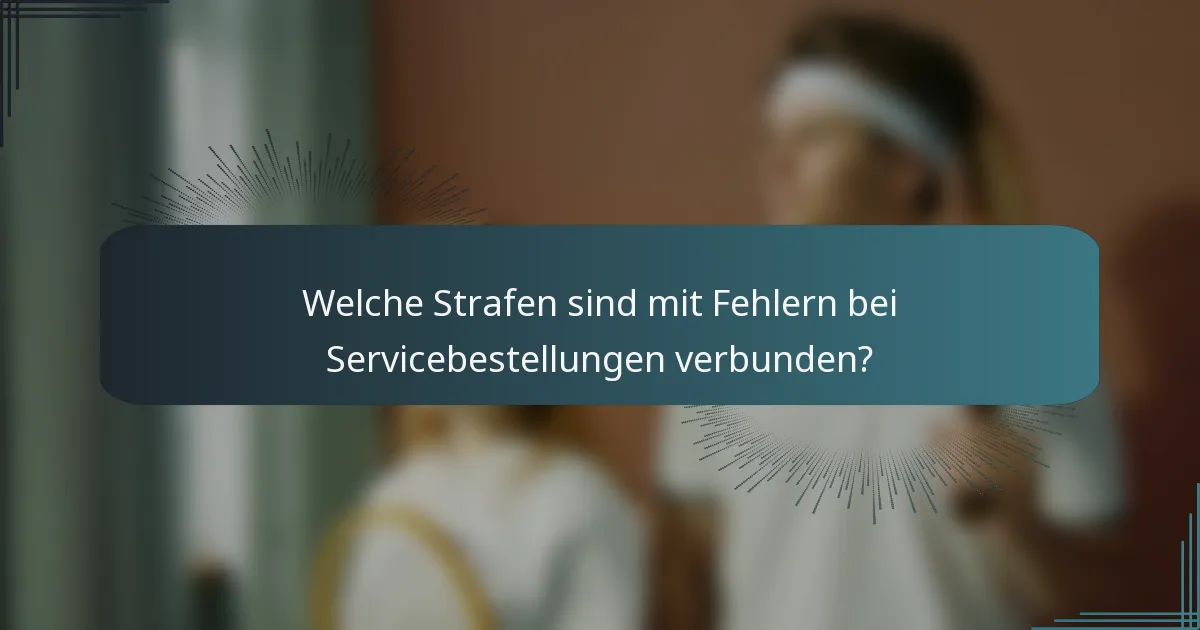 Welche Strafen sind mit Fehlern bei Servicebestellungen verbunden?
