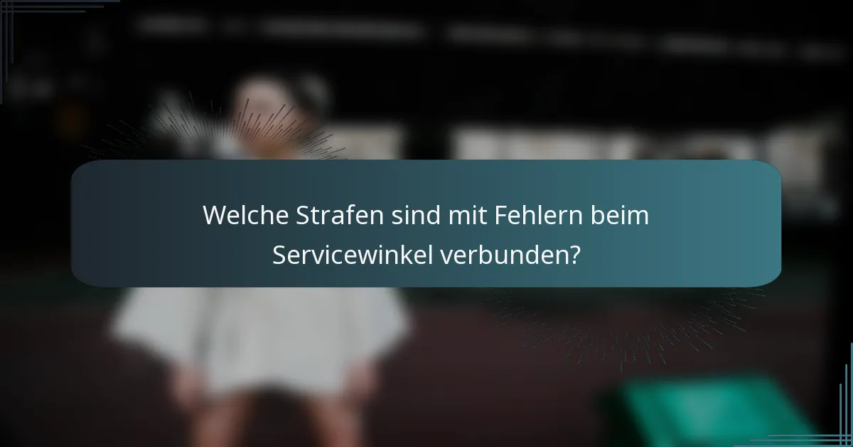 Welche Strafen sind mit Fehlern beim Servicewinkel verbunden?