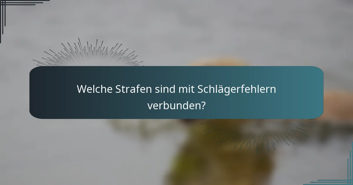 Welche Strafen sind mit Schlägerfehlern verbunden?