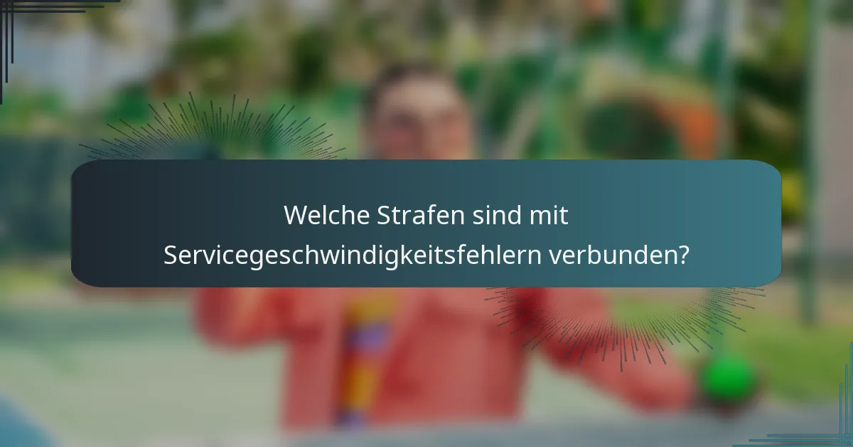 Welche Strafen sind mit Servicegeschwindigkeitsfehlern verbunden?