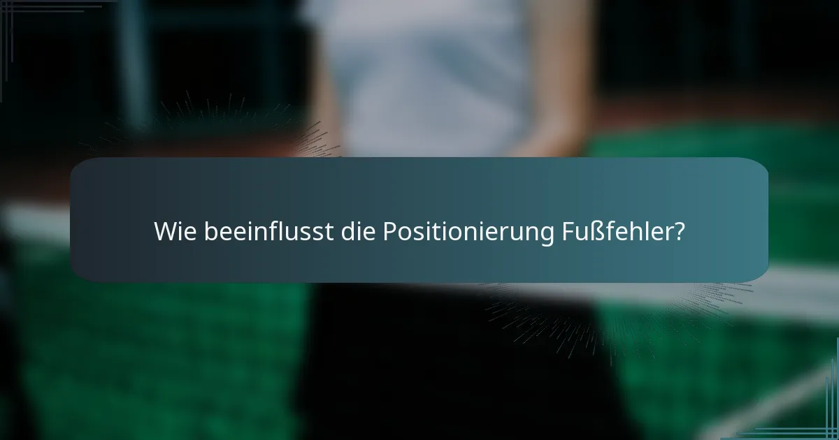 Wie beeinflusst die Positionierung Fußfehler?