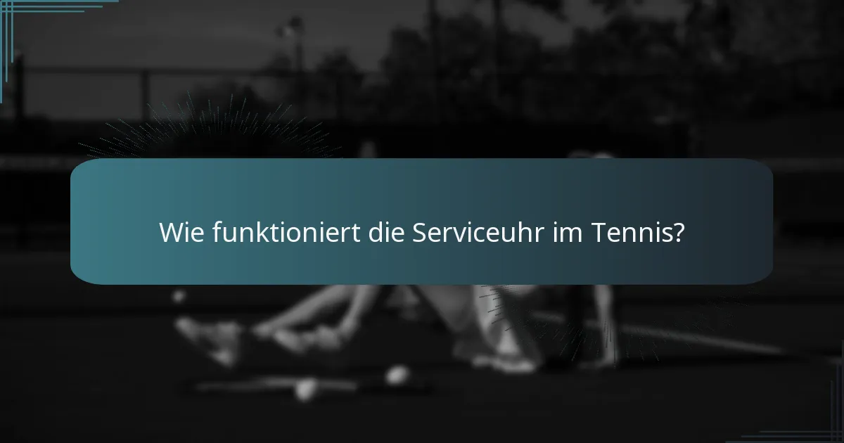 Wie funktioniert die Serviceuhr im Tennis?