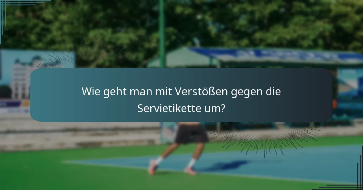 Wie geht man mit Verstößen gegen die Servietikette um?