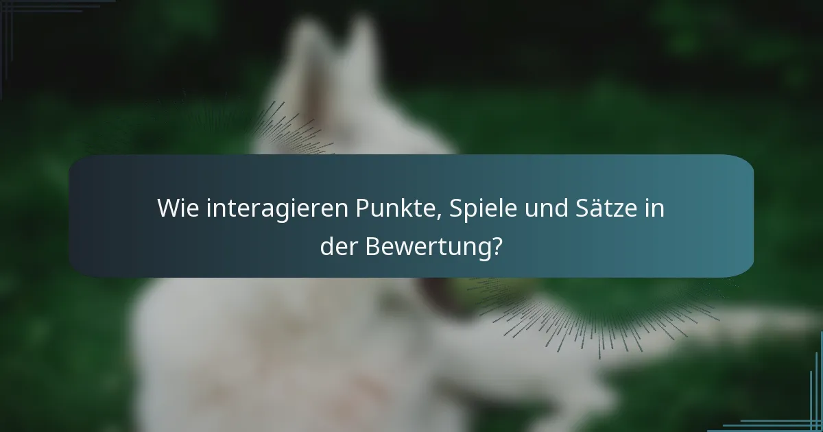 Wie interagieren Punkte, Spiele und Sätze in der Bewertung?